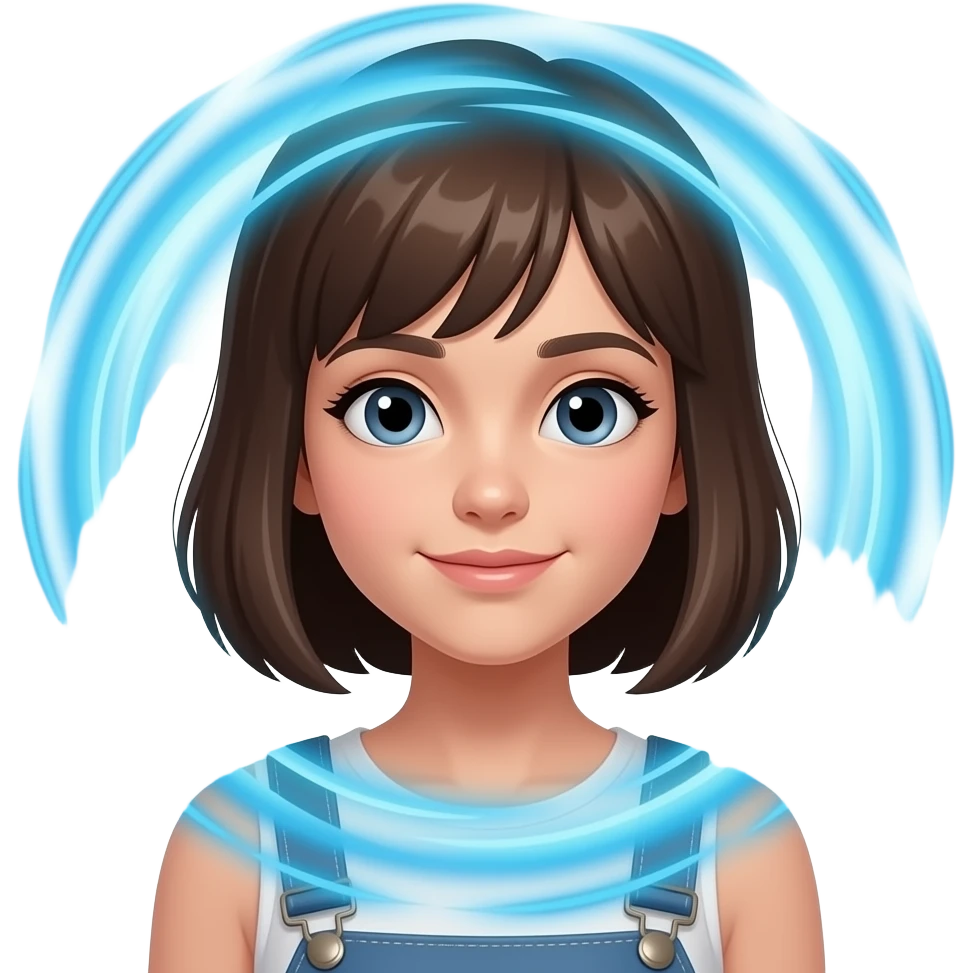 A teen girl teleporting emoji