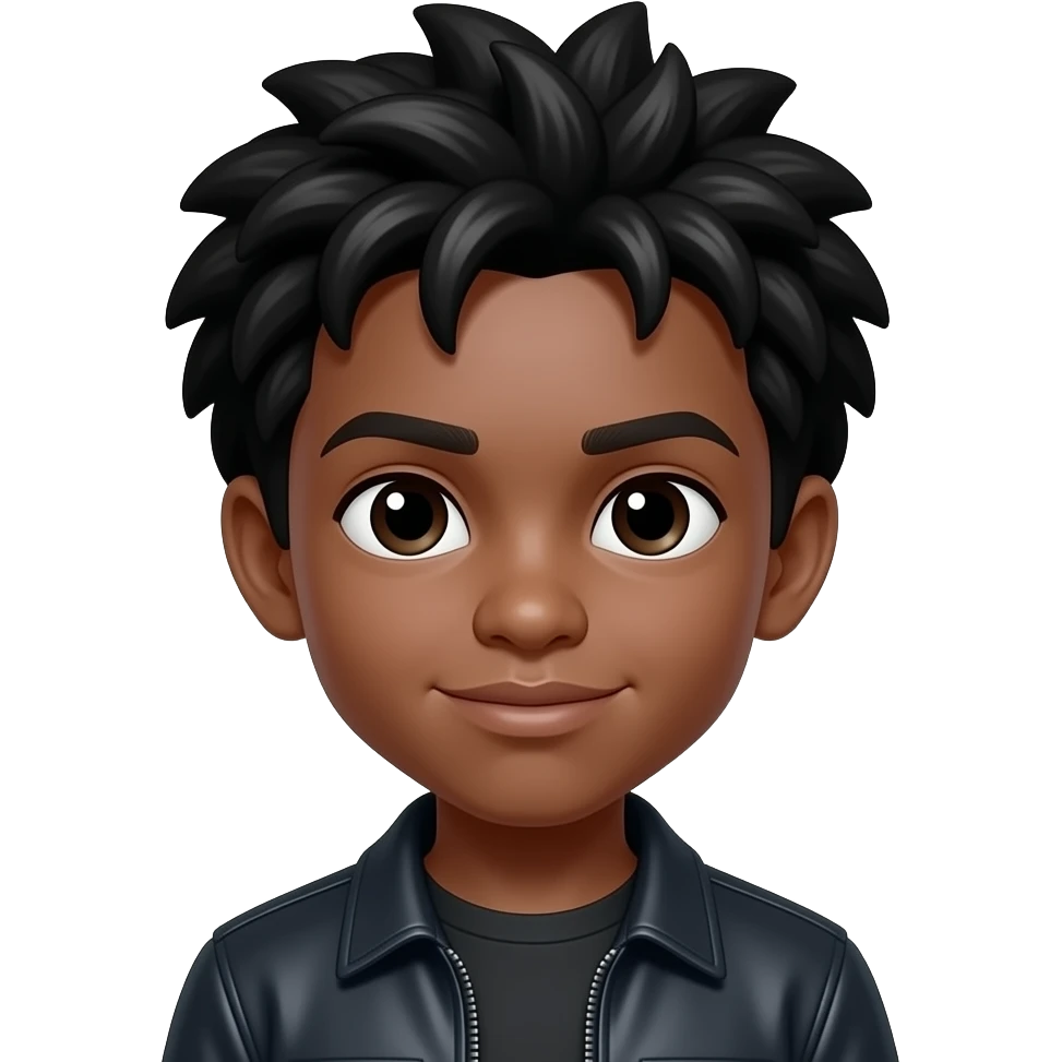 Head of a black boy with a lot of hair Thief emoji
