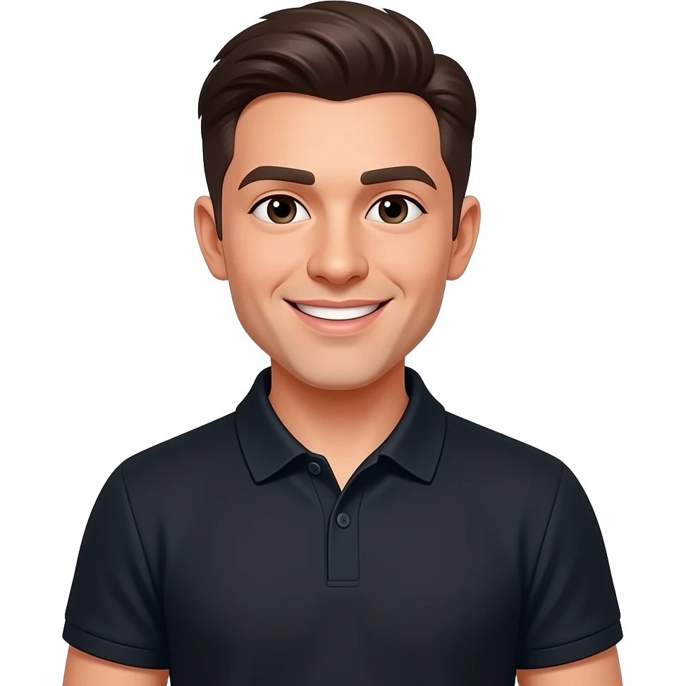 polo shirt black and smile emoji