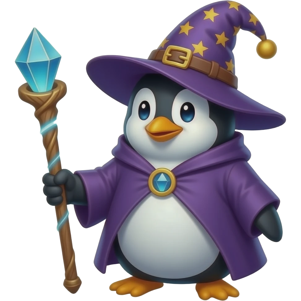 Penguin Wizard emoji