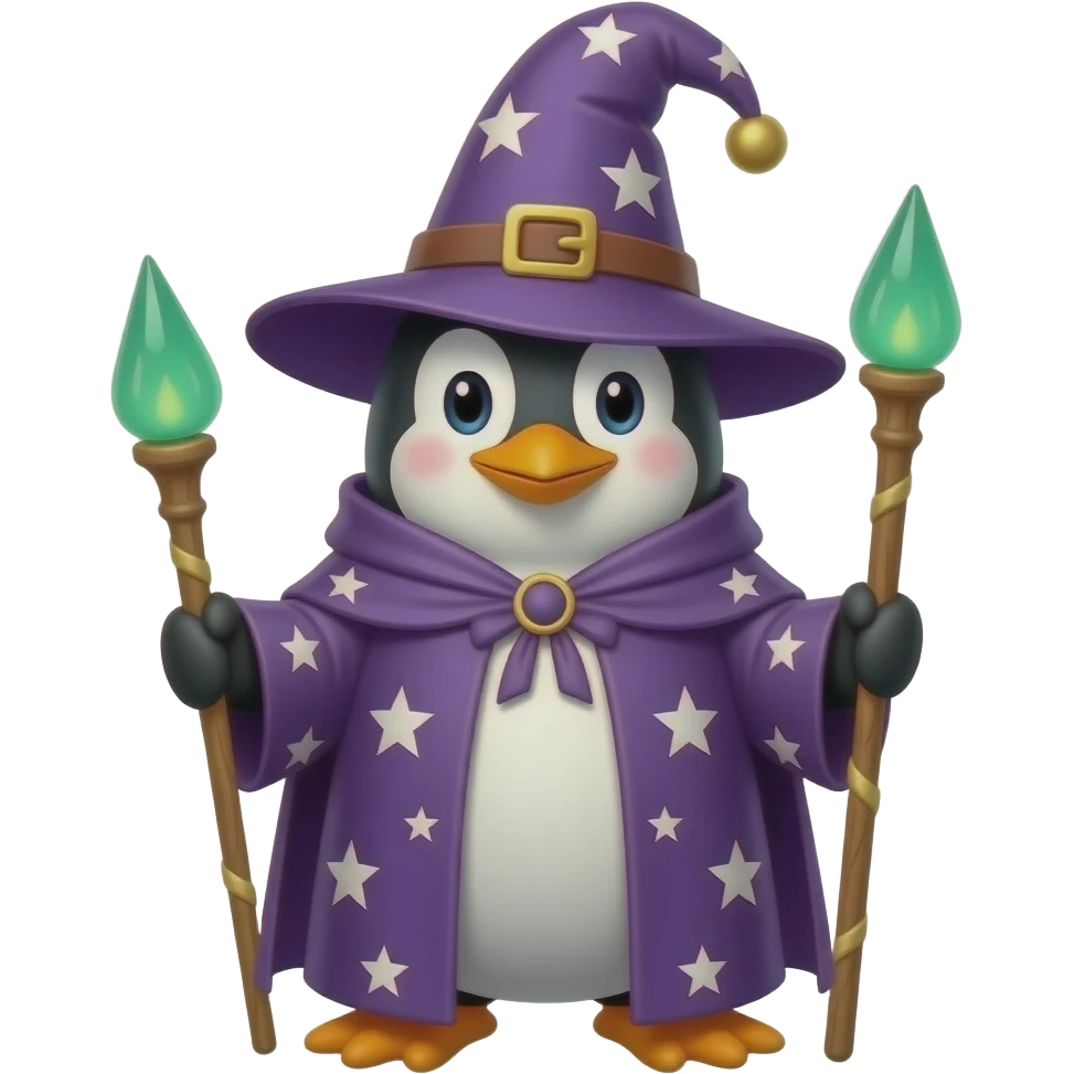 Penguin Wizard emoji