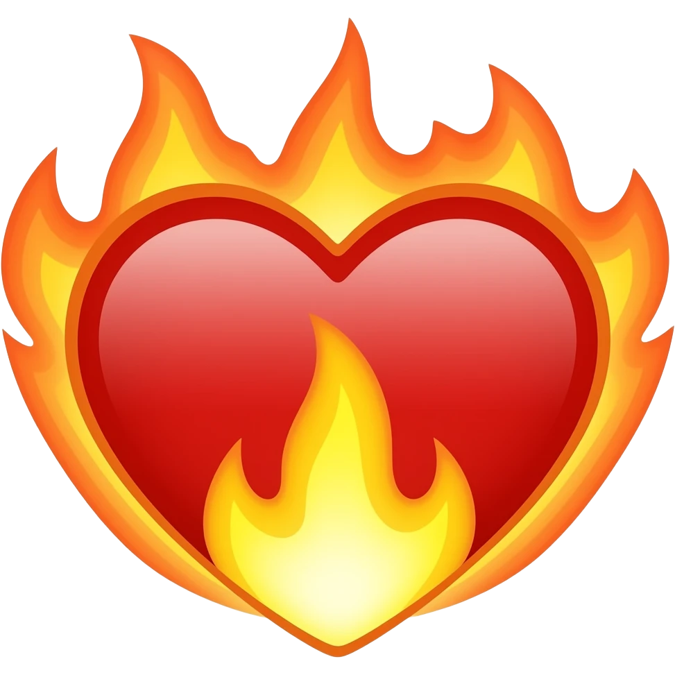 has esto pero sin las llamas adentro del corazon, solo afuera emoji