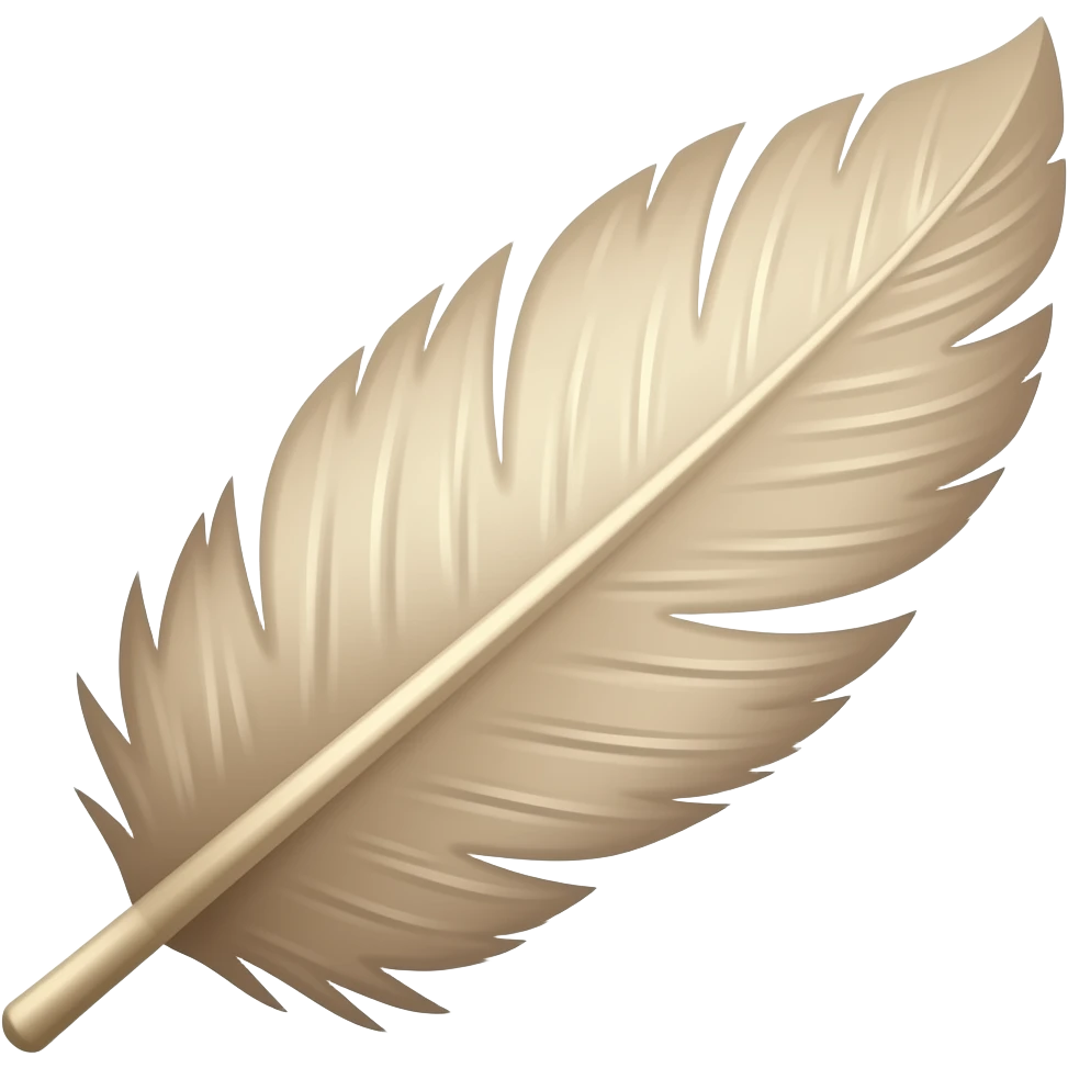 beige feather emoji