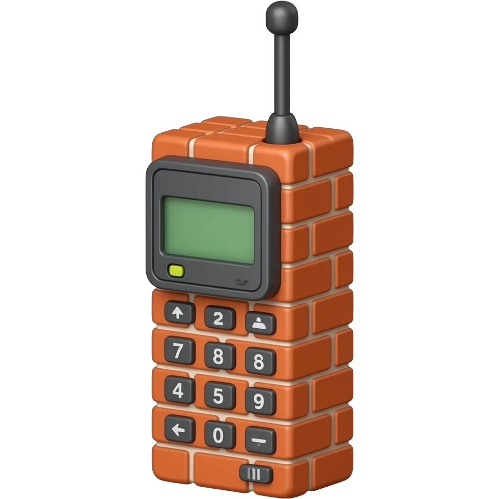 a 1980's style chunky brick mobile phone with antenna emoji