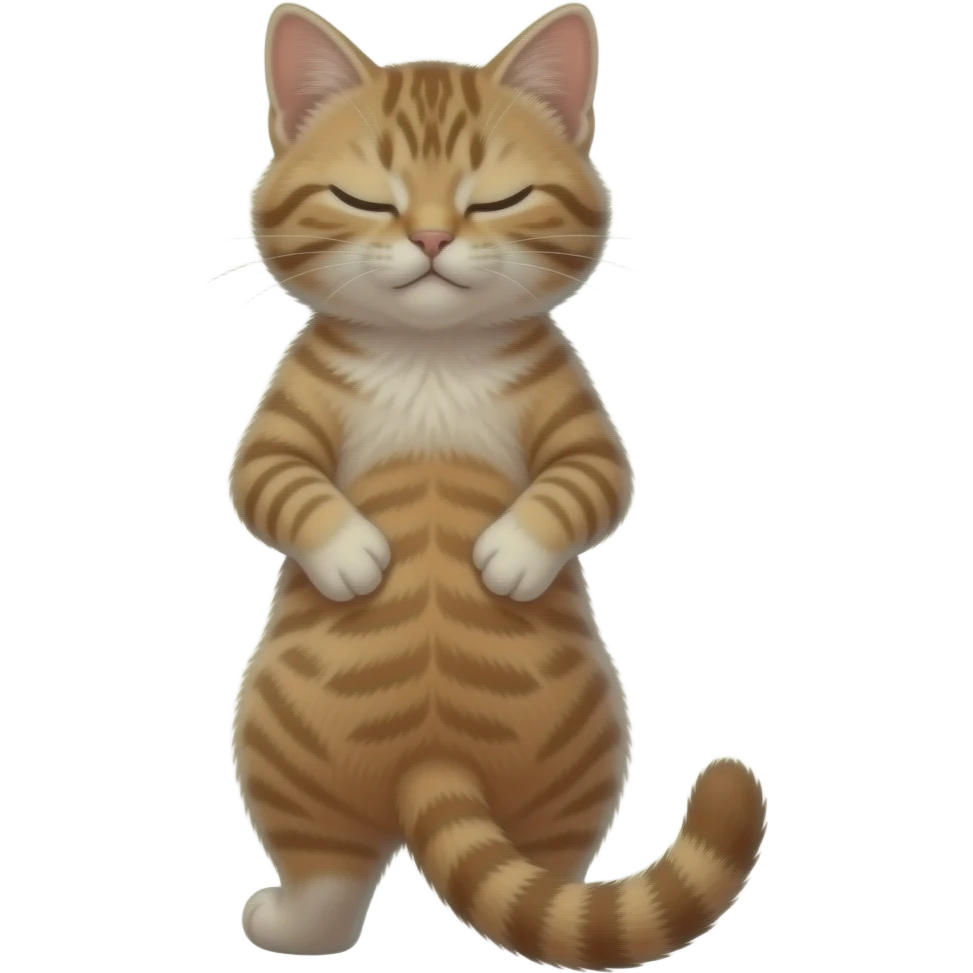 一直侧背对我们，双手背在后面，站着的小猫 emoji