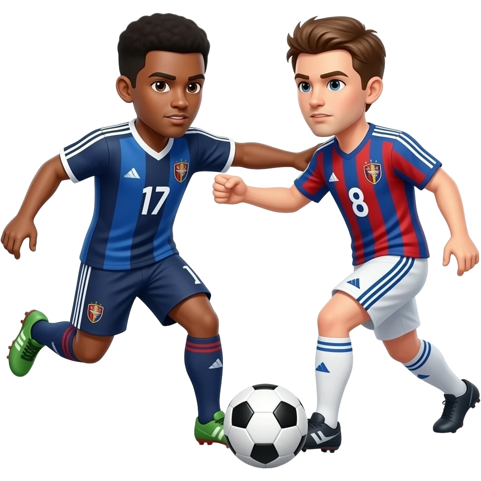 a soccer player commeting a foul to another rival player emoji