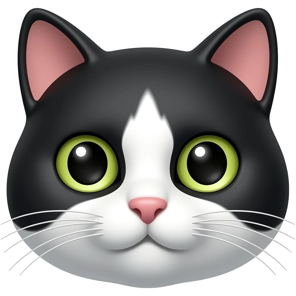 Tuxedo cat face emoji