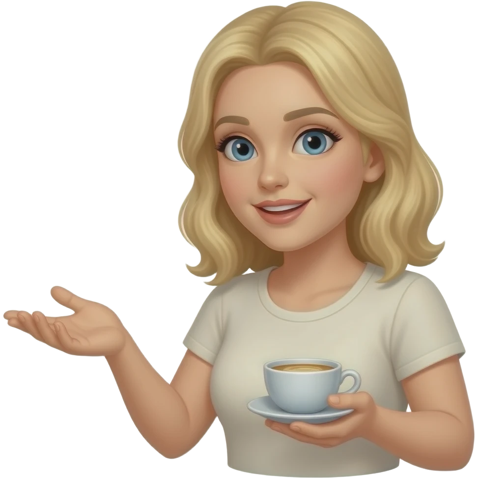 rubia cafe explicando emoji