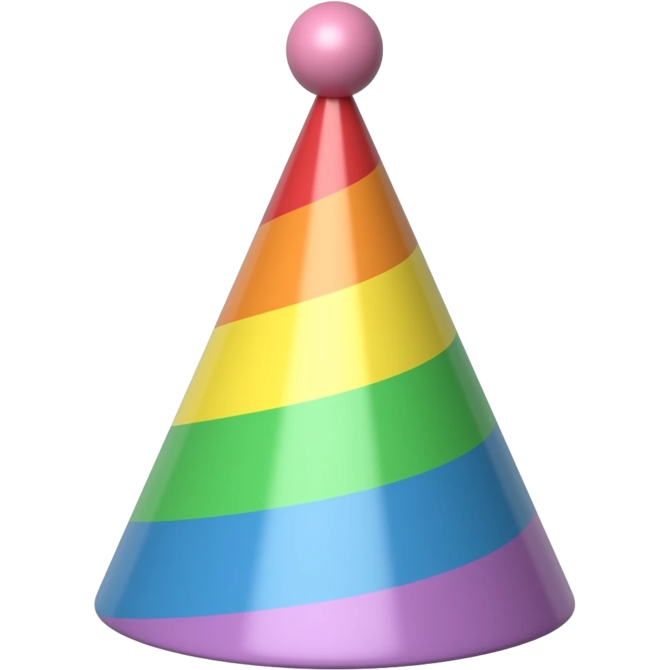 pastel rainbow party hat emoji
