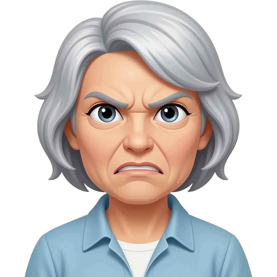 Make an angry older woman emoji