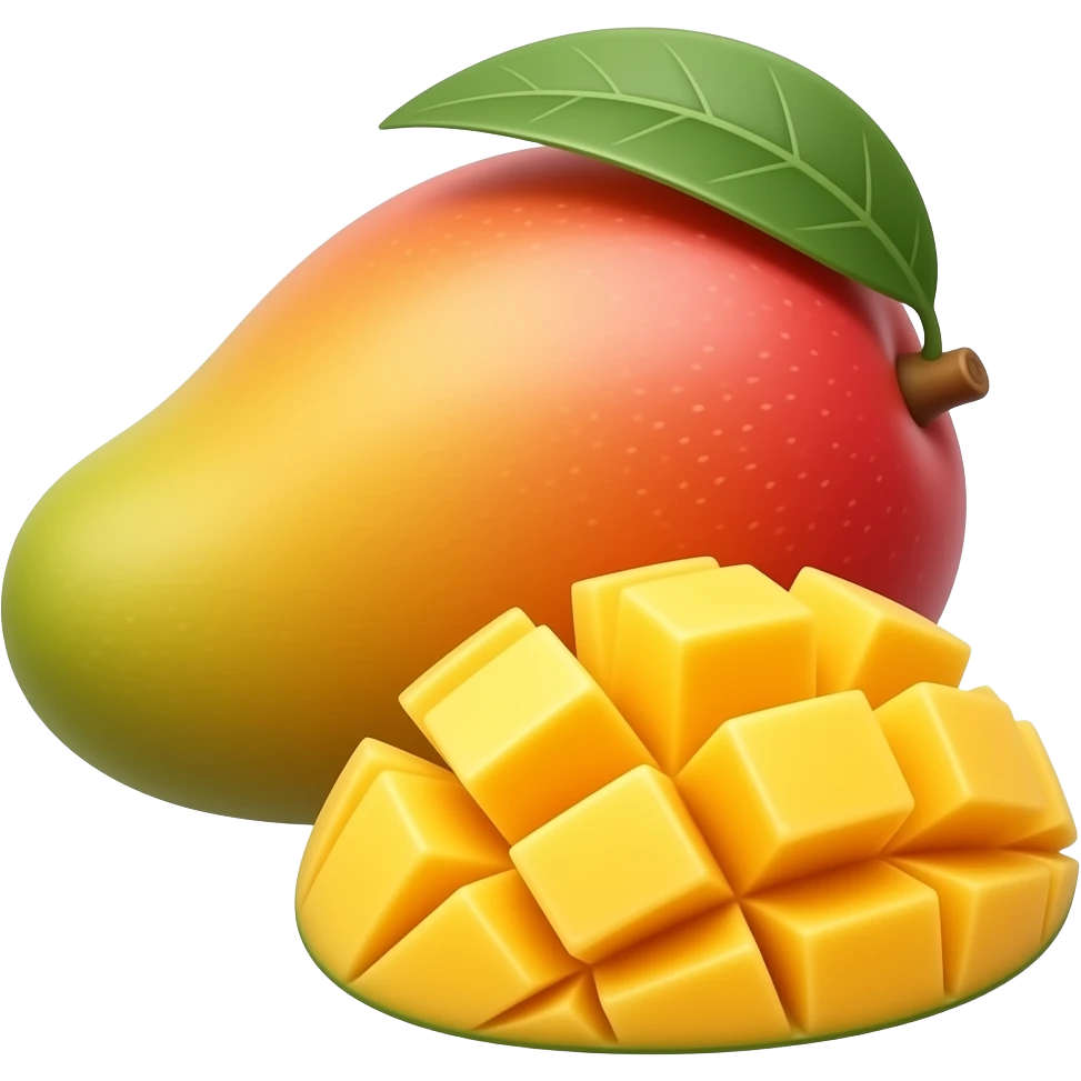ripe whole and sliced Mango emoji