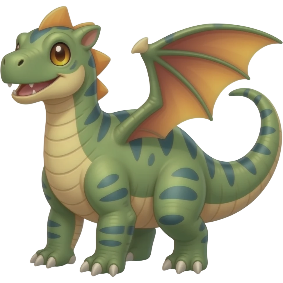 Cute Tepetlisaurus-Amaura-Aurorus-Tyranitar-Axew-Tropius-Flygon-hybrid emoji