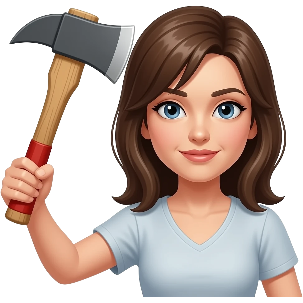 Woman face emoji with Hatchet to my head just one emoji