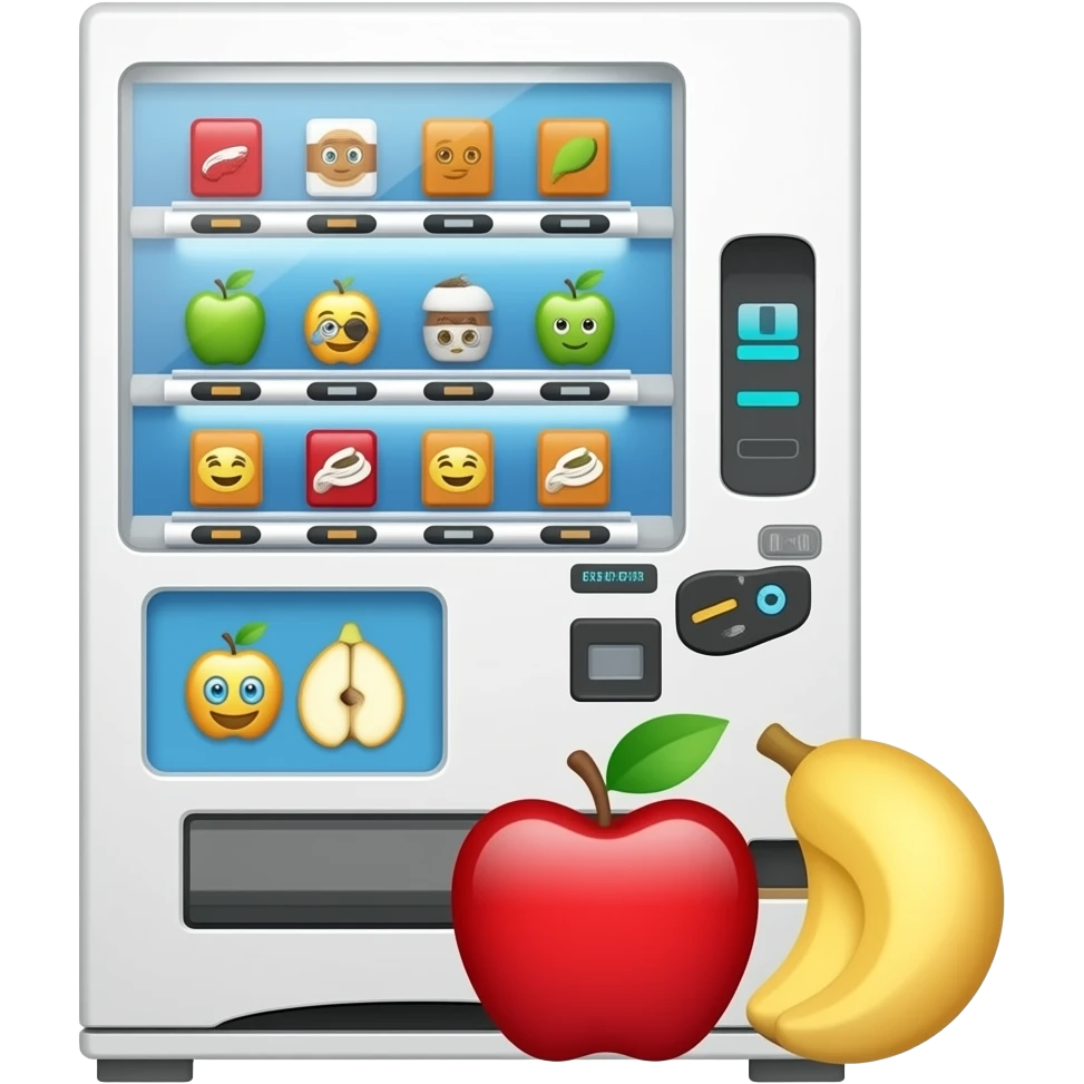 Чек в стиле емоджи эпл о покупке в вендинговом кофе автомате emoji