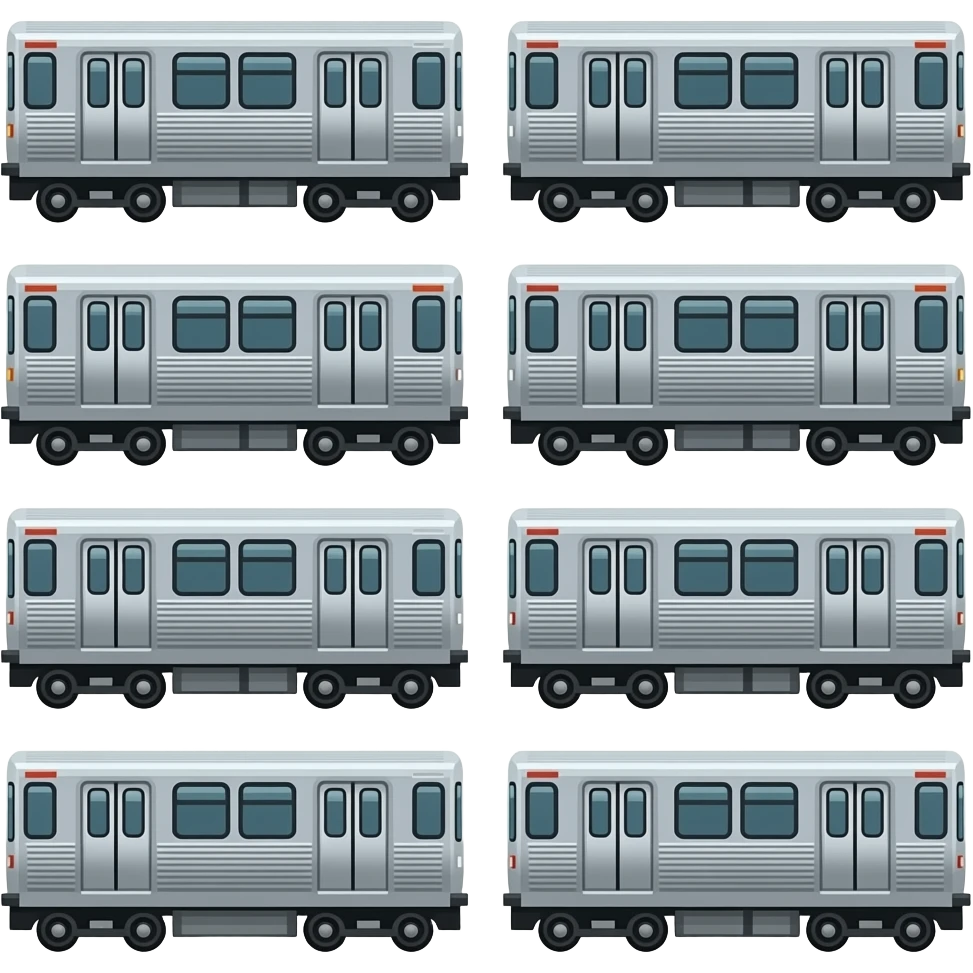 Chicago elevated train 8 car emoji