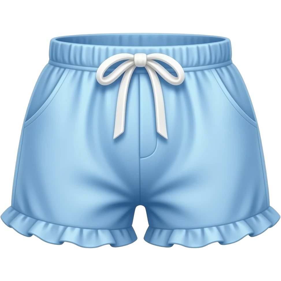 girly and cute realistic blue pyjama shorts with ruffles emoji