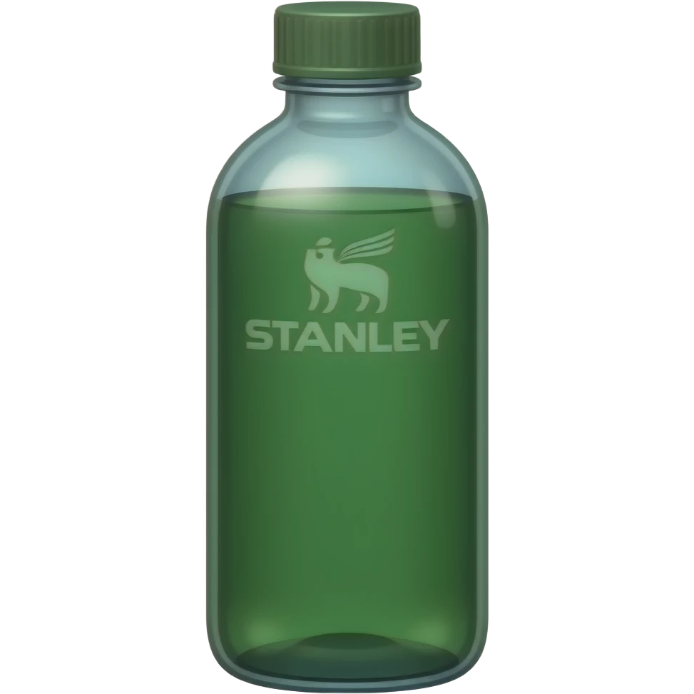 gourde stanley vert, la vue est en 3 quart emoji