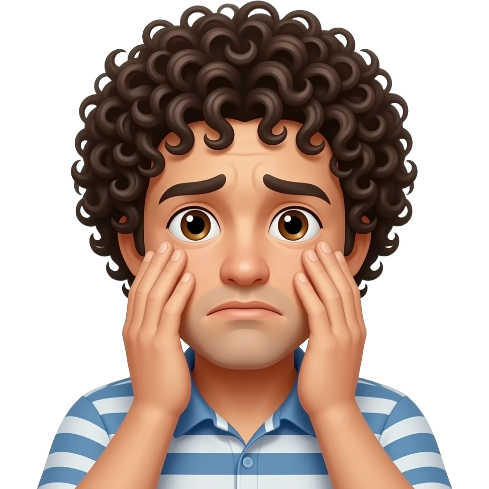 Homme cheveux bouclés qui fait sa 🤦‍♂️ emoji
