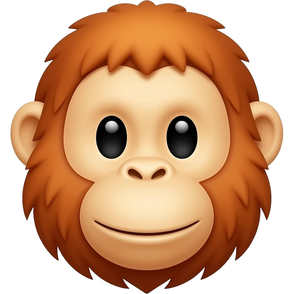 oranje Orangutan face emoji