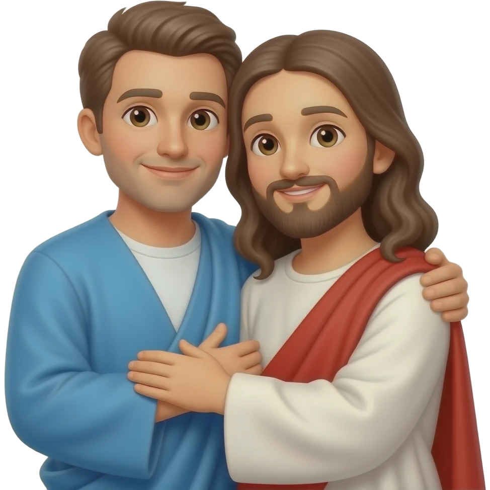 jesus hugging a adult emoji