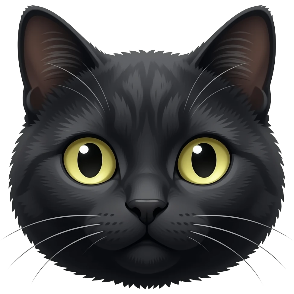 dark cat staring emoji