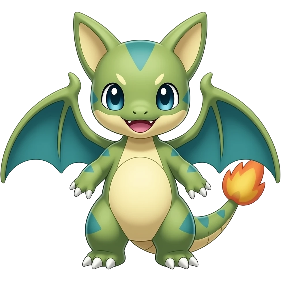 Cute Amaura-Aurorus-Larvitar-Tyranitar-Axew-Tropius-Flygon-hybrid emoji