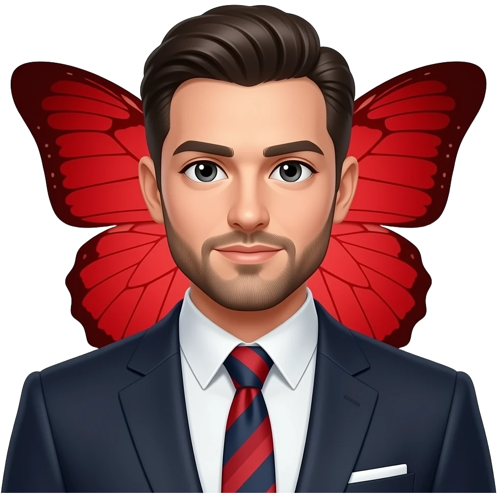 элегантный мужчина в костюме и с крастнйо бабочкой emoji