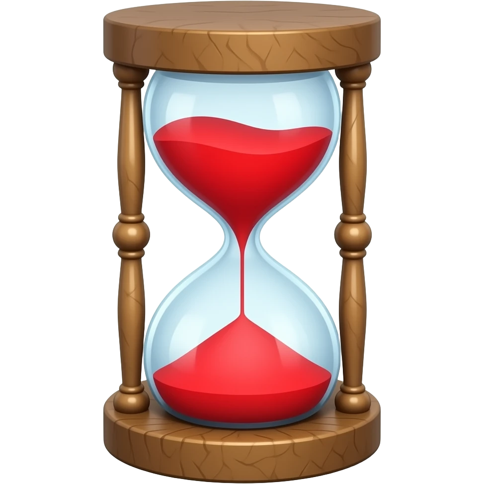 Red sand timer emoji