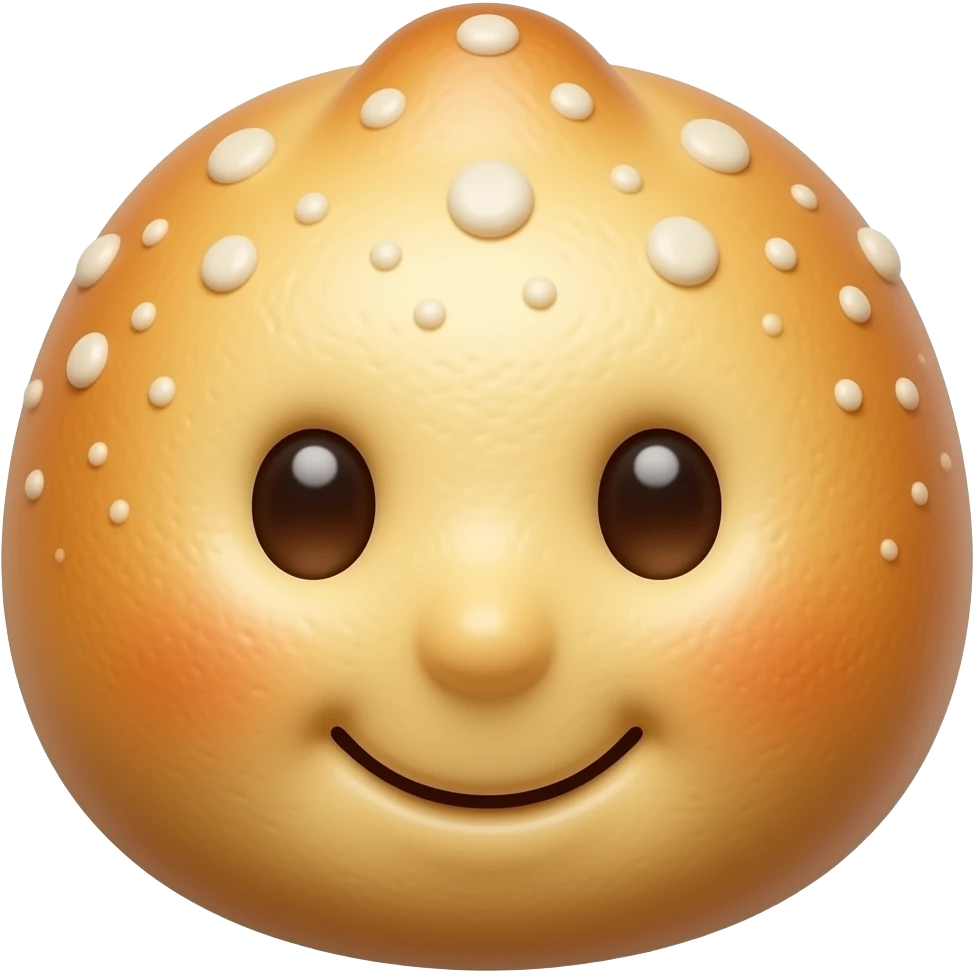 Колобок из теста с глазами и ртом очень миленький emoji