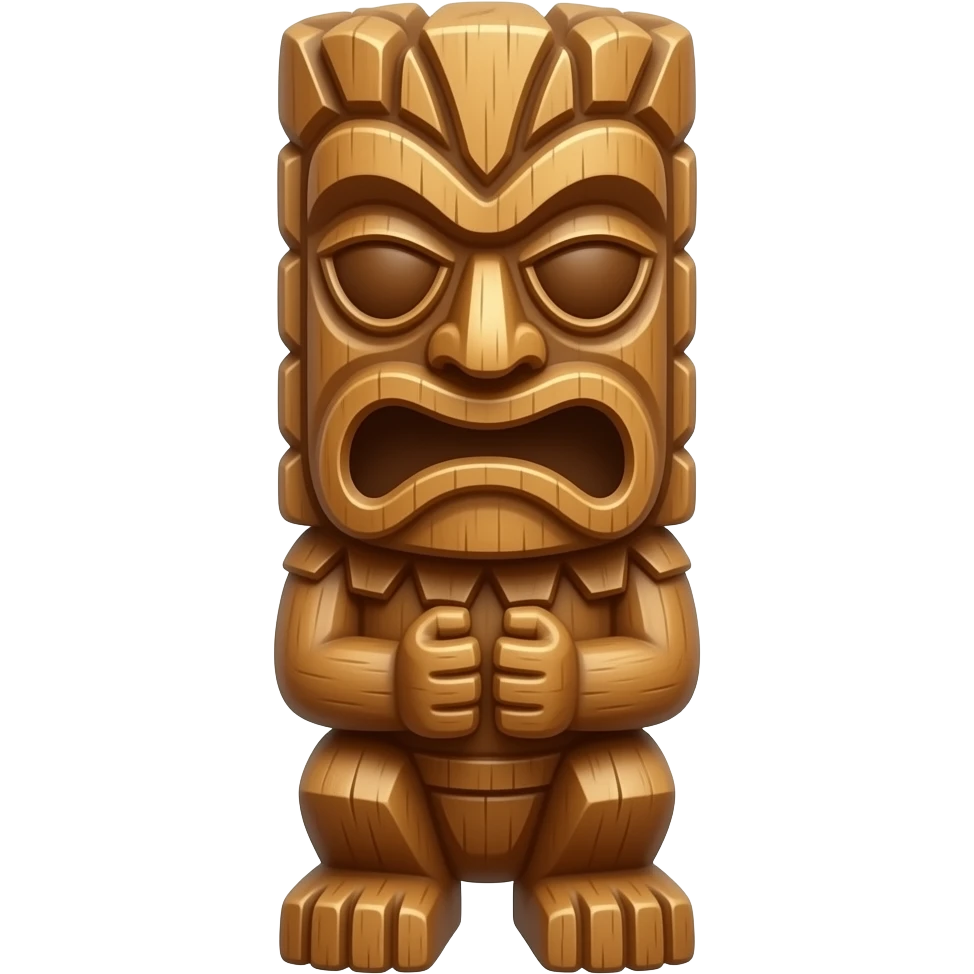 tiki wood statue emoji