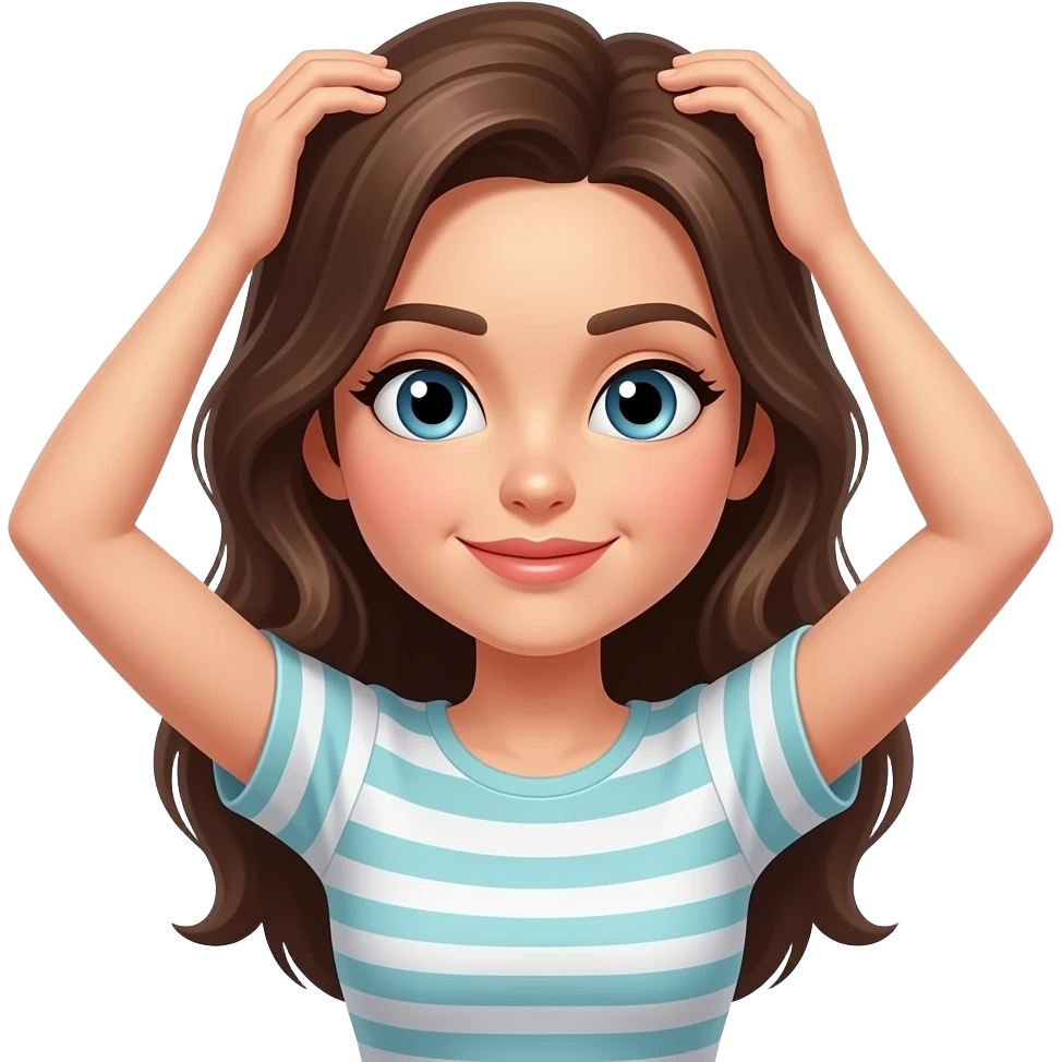 han que esta mujer se este agarrando el cabello emoji