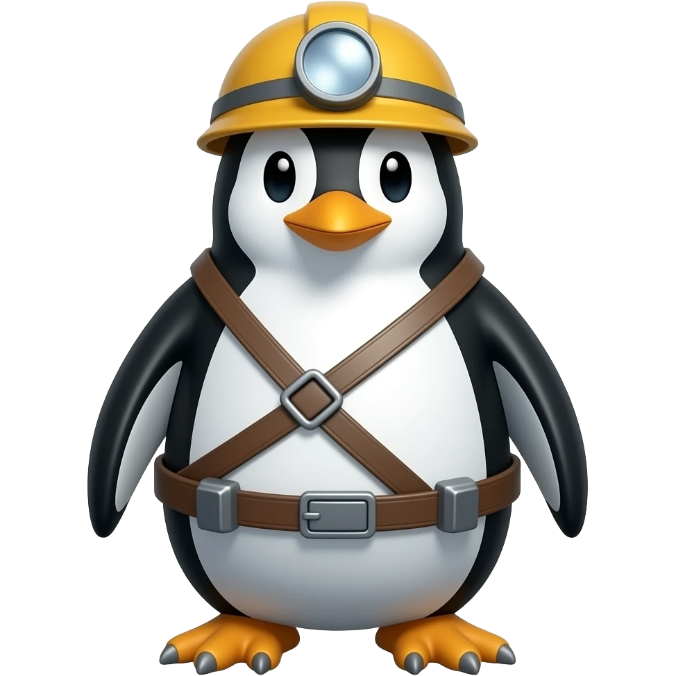 Penguin عامل المنجم emoji