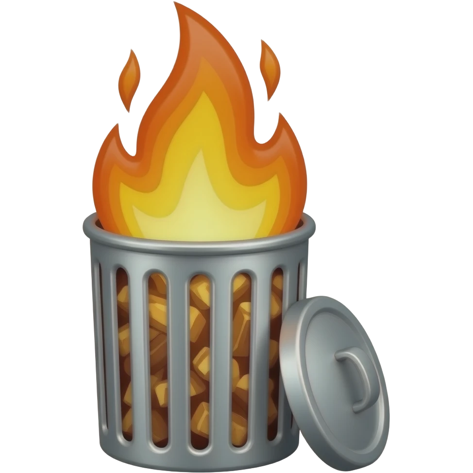 poubelle en feu emoji