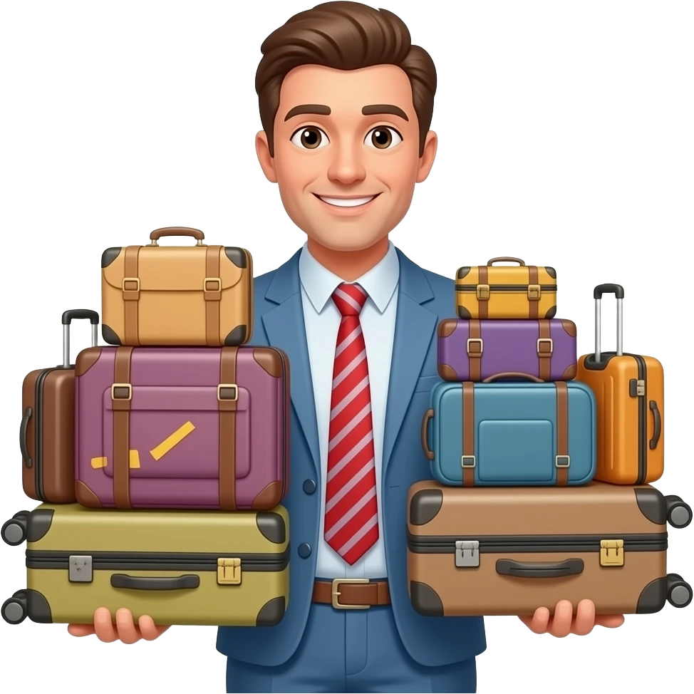 carrying  lots of luggage emoji