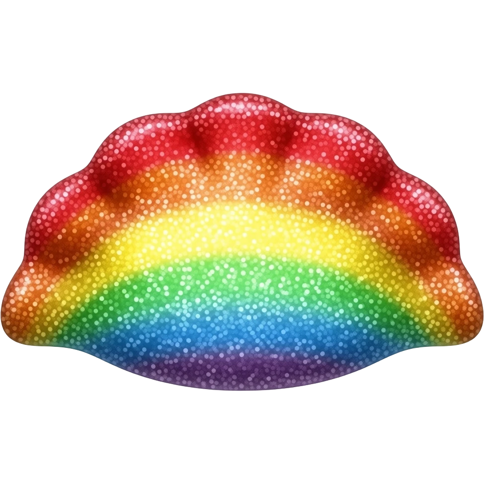 Make a rainbow gliter dumpling emoji