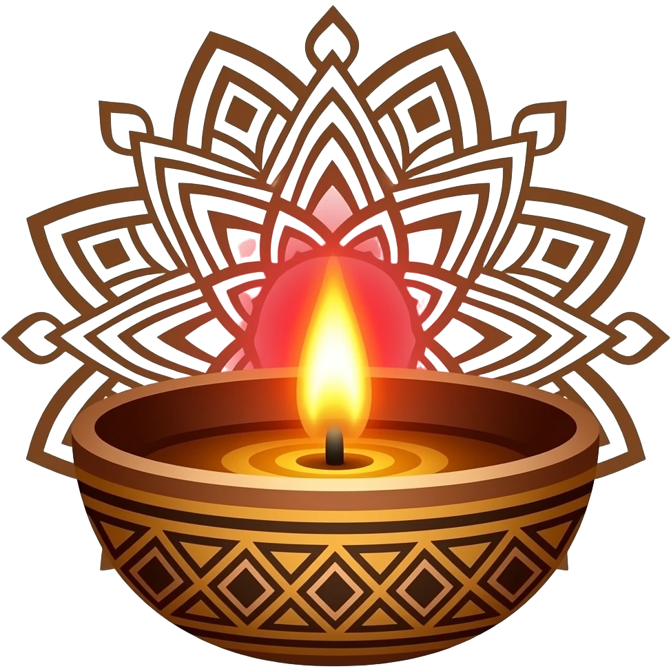 Indian traditional kolam diya design element emoji