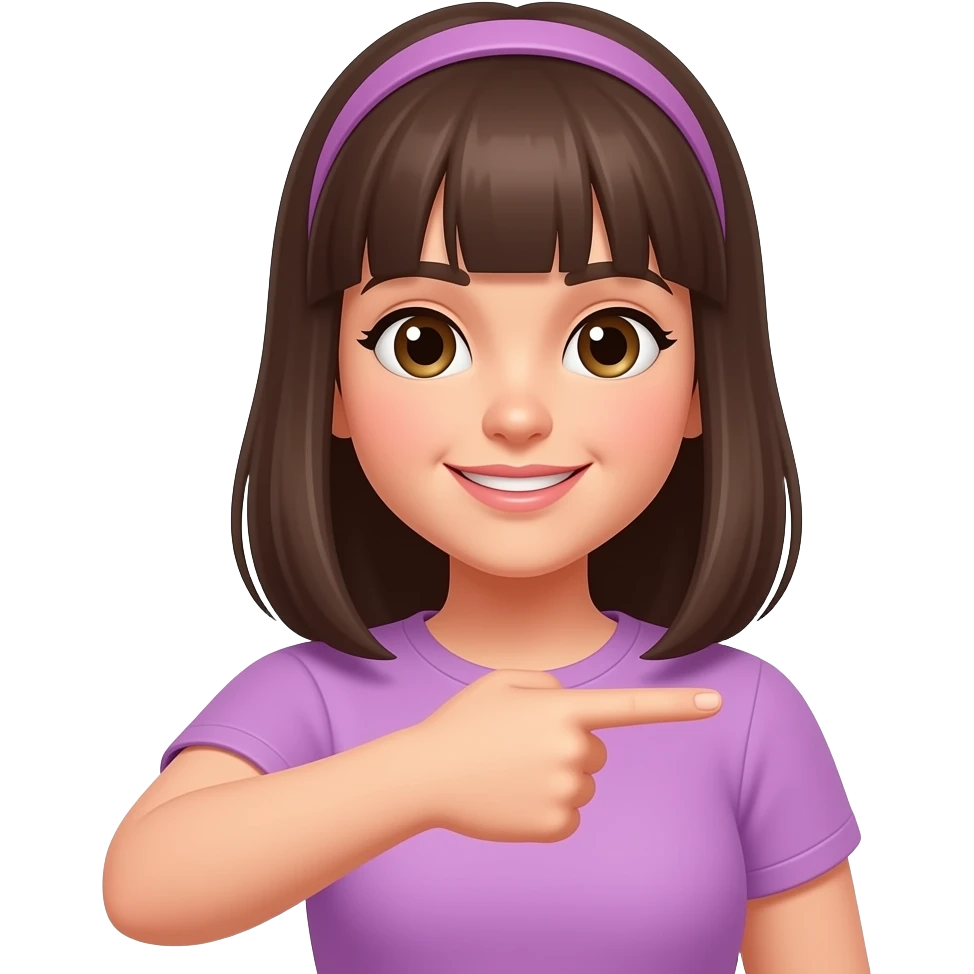 photo of girl poiting to herself emoji