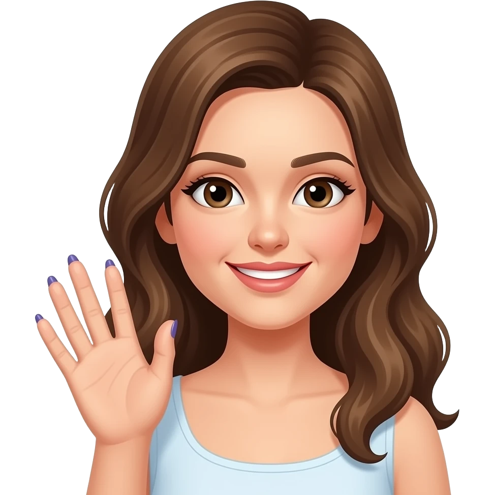 women showing her nails emoji