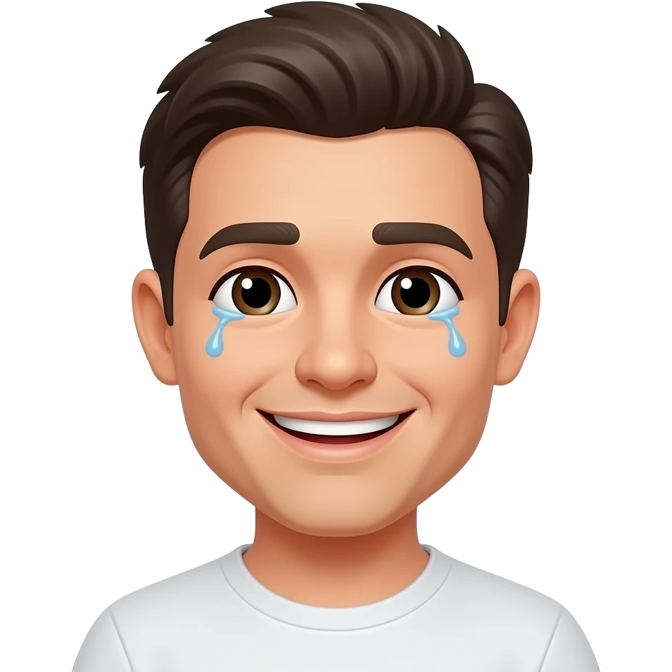 Emoji smiley is smiling but deep down, he is crying. emoji