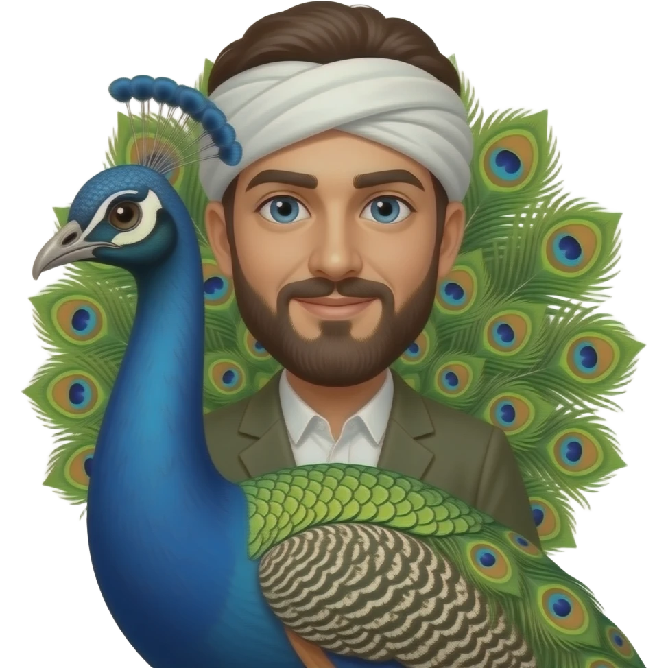 MAKE A PEACOCK AND MAKE THE YAZIDI BEHIND THE PEACOCK Yezidi emoji