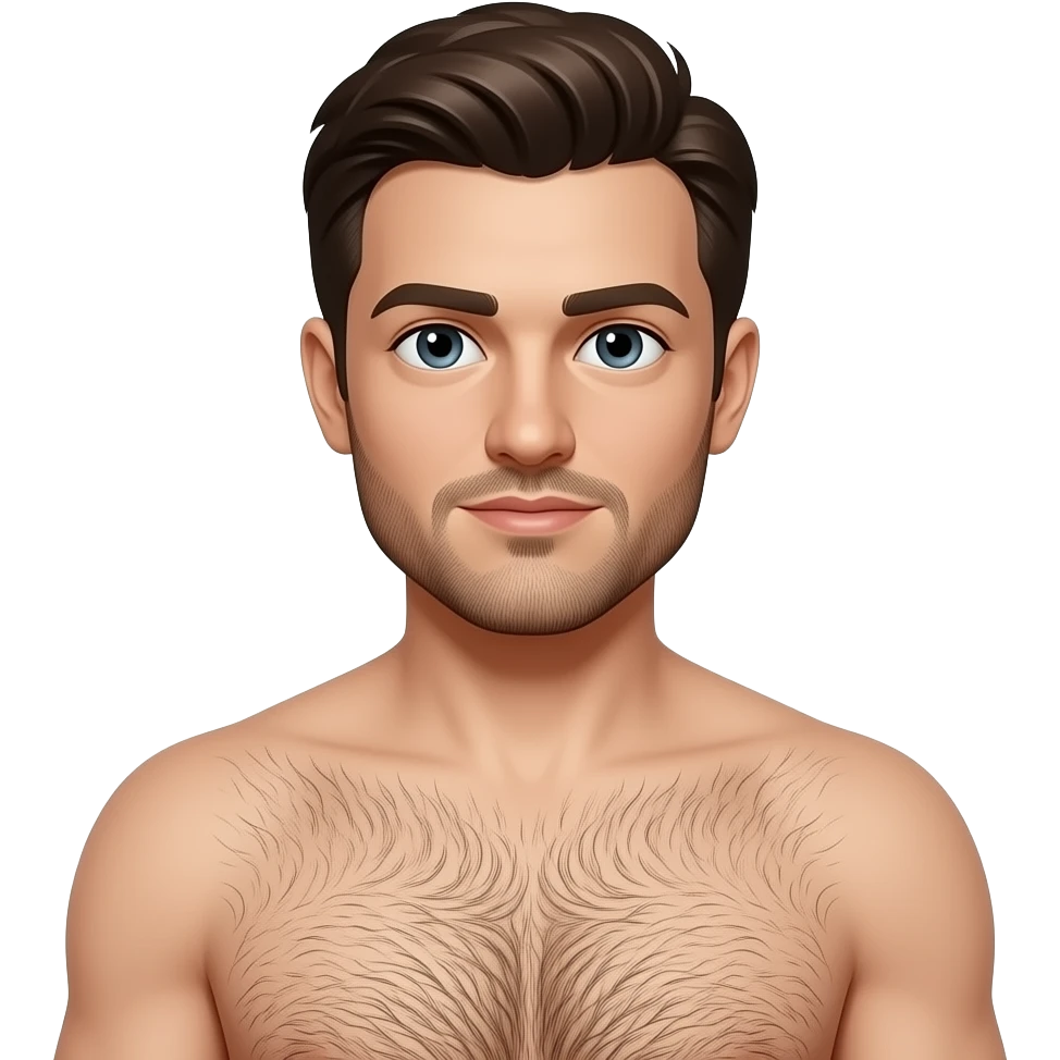 a man with a very hair chest emoji
