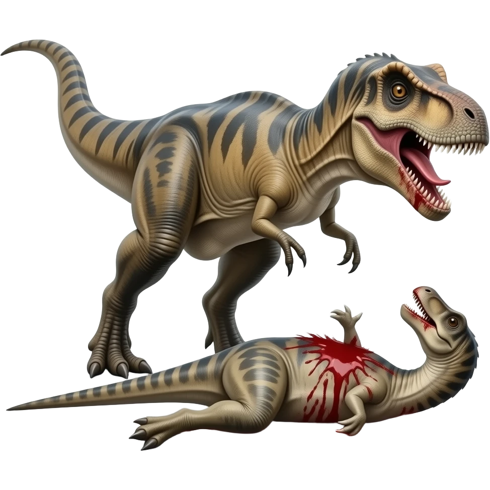 Giganotosaurus kills parasaurolophus putting blood on it emoji