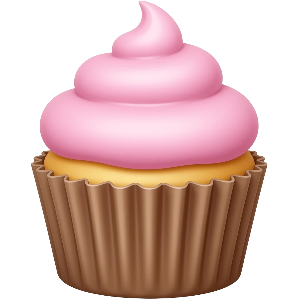 Cupcake with pink icing emoji