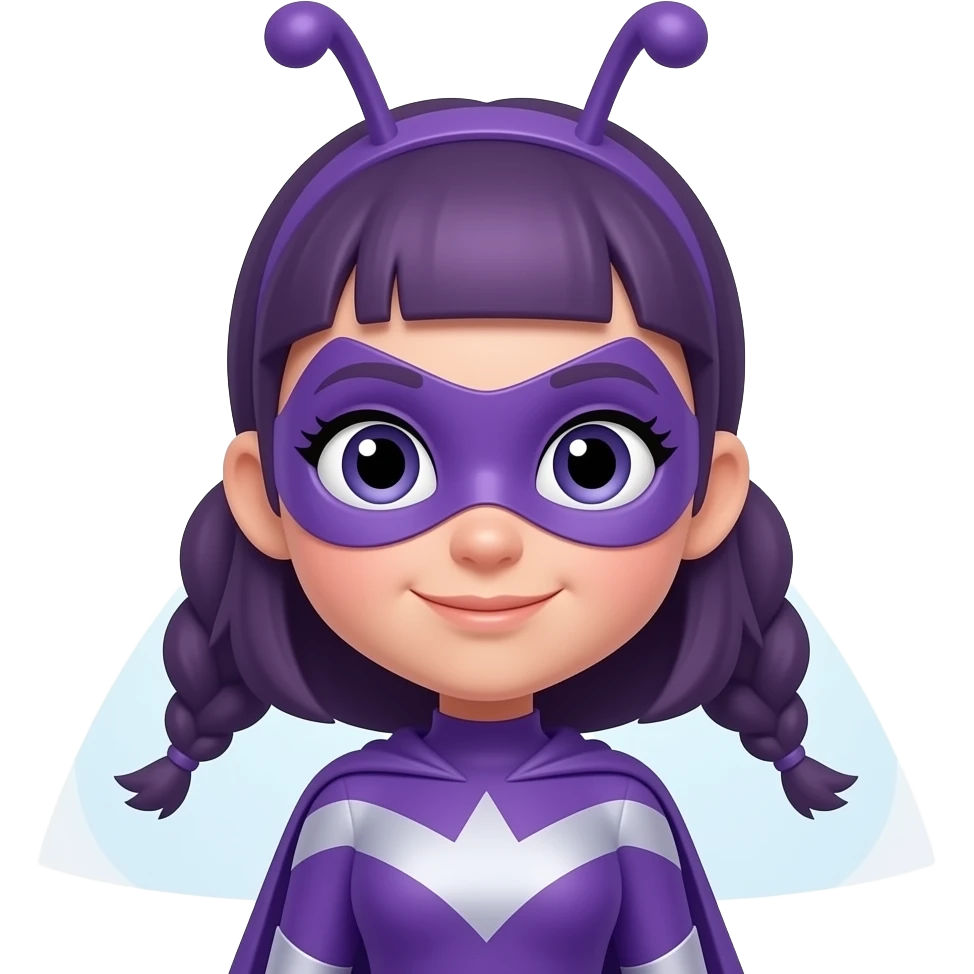 Purple ant superhero girl emoji