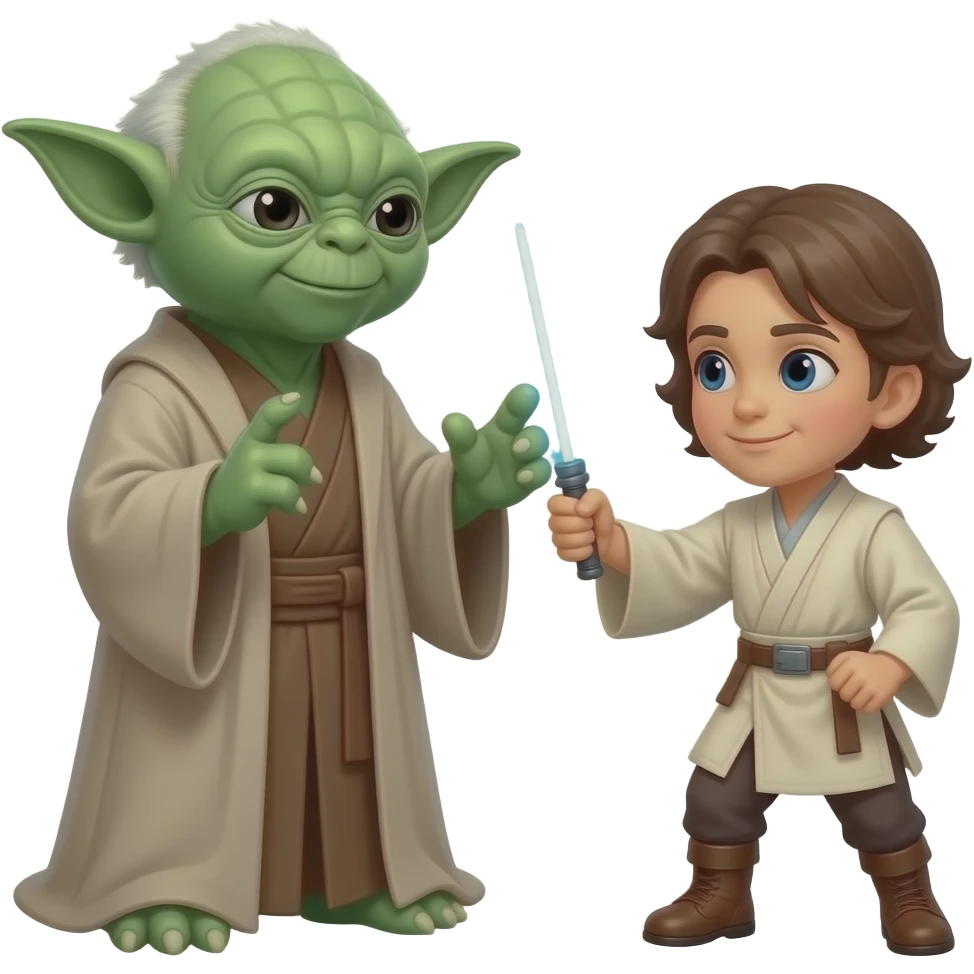 GRAND MASTER YODA TRAINING PADAWAN LEARNER YOUNG ANAKIN SKYWALKER emoji