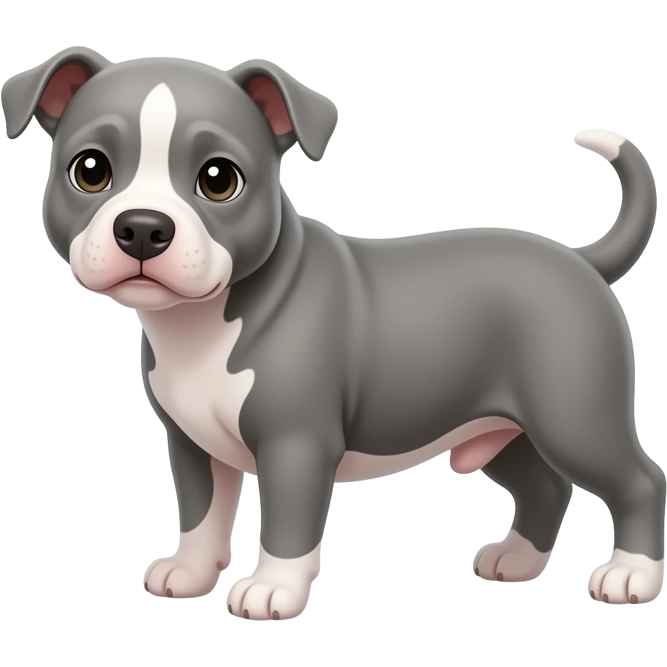 Pitbull puppy grey emoji