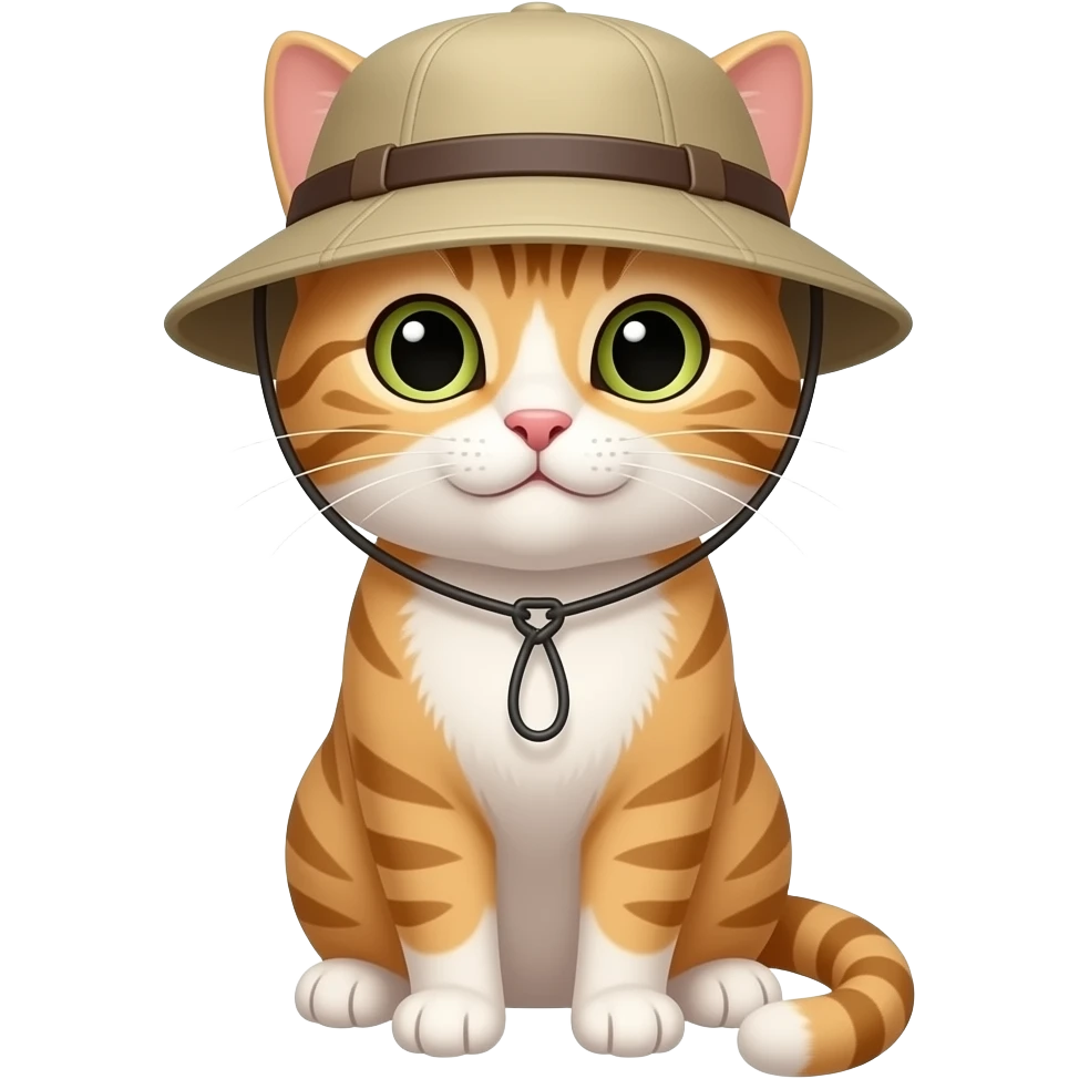 un chat avec un ciré de pecheur emoji