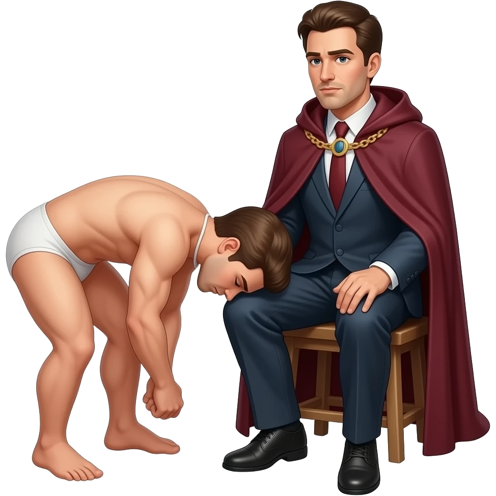 Slave bent over a masters knee for a spanking emoji