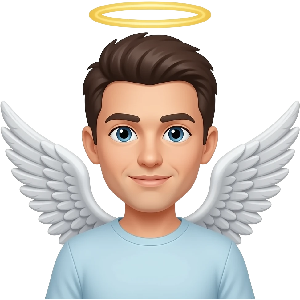 with wing and a halo that is straight in emoji