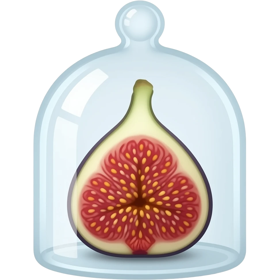 single half fig inside a bell jar emoji